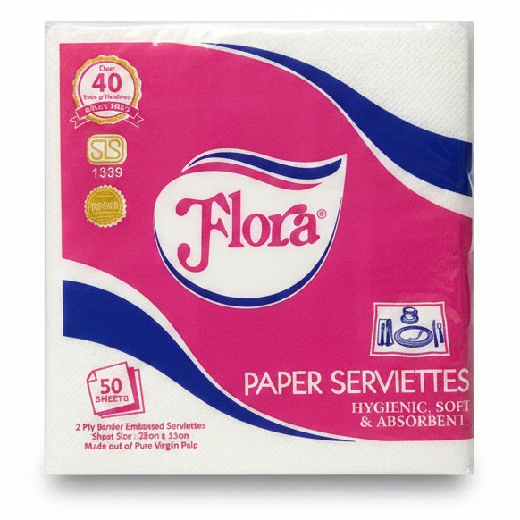 Dayani Super Product FLORA PAPPER SERVIETTES 2PLY 50P