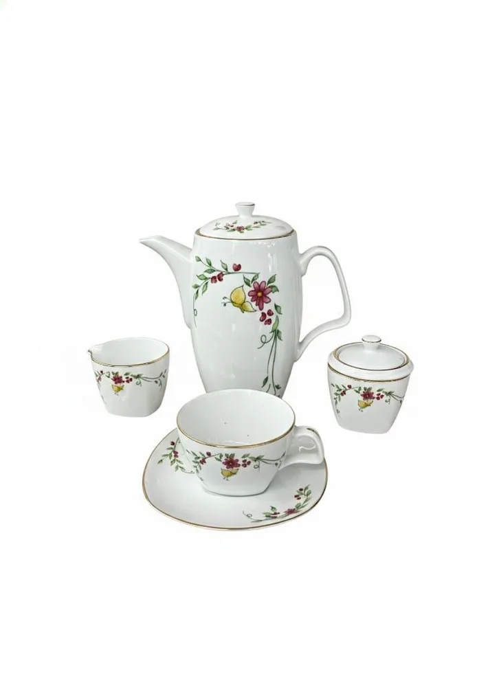 YELLOW BUTTERFLY 17PCS TEA SET