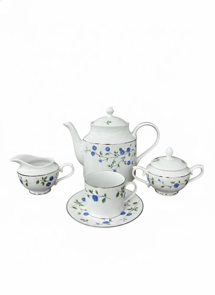 BLUE ROSE TEA SET 17P