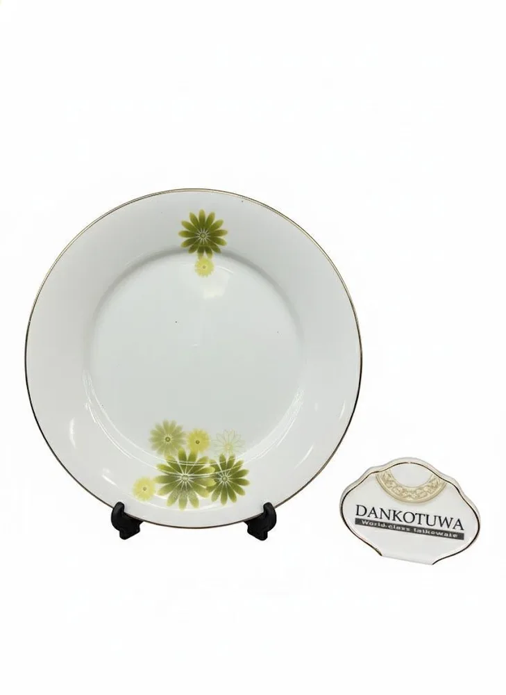 GREEN FLOWER DINNER PLATE