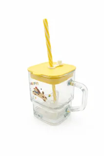 GLASS STRAW MUG