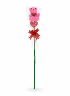 VALENTINE STICK BEAR PINK